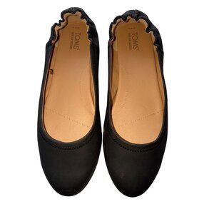 Toms Women’s Black Ballet Flats Size 10 Synthetic Upper Slip-On